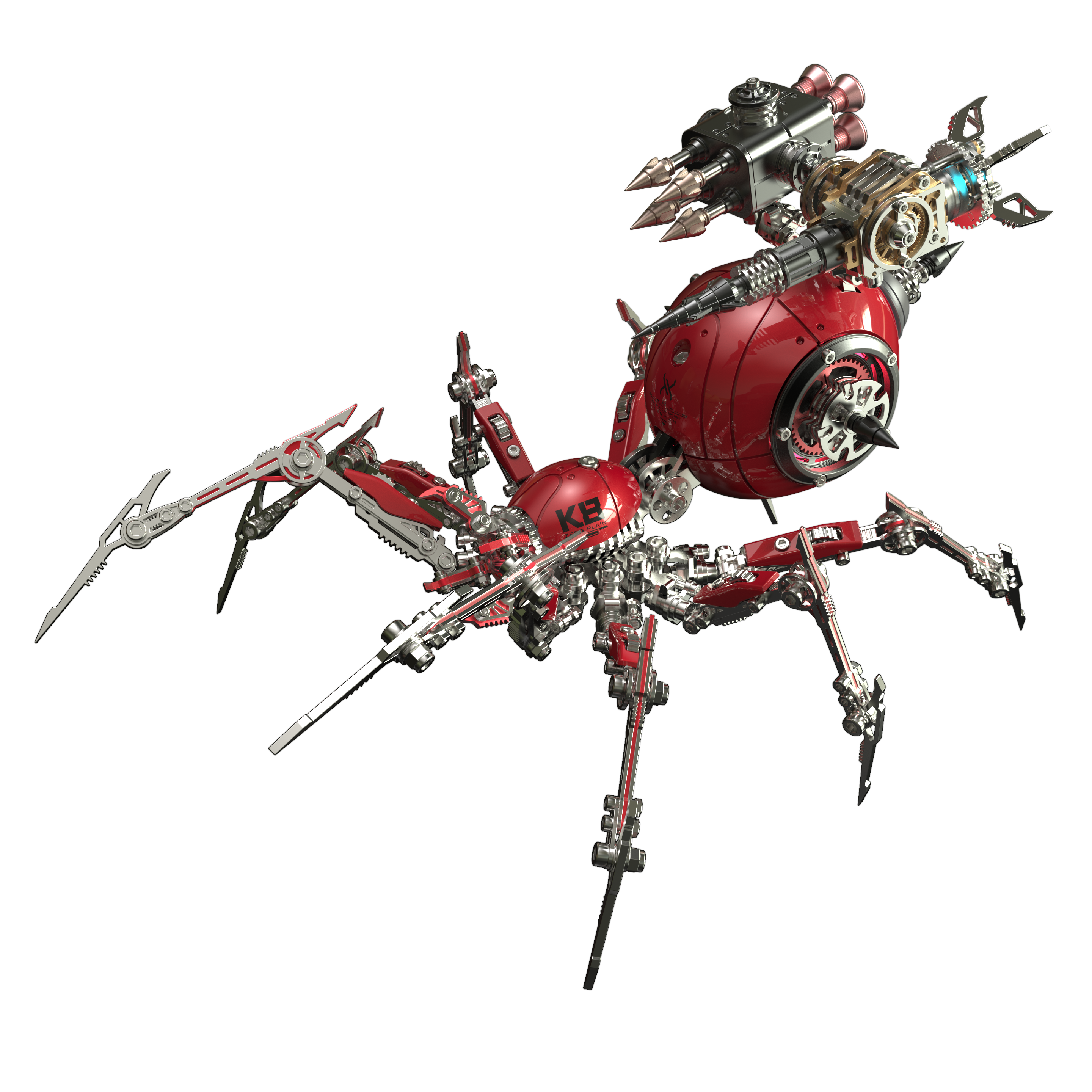 Detaljebillede af 3d War Spider Overlord - All Metal Red
