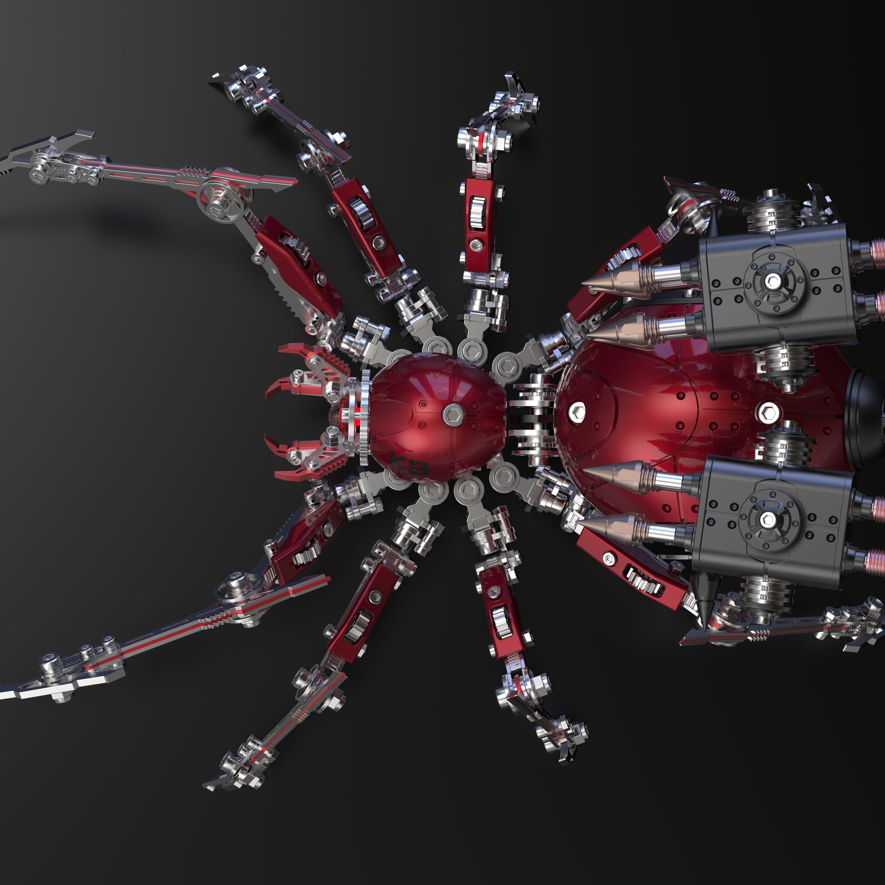 Detaljebillede af 3d War Spider Overlord - All Metal Red