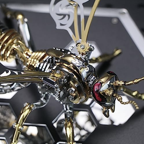 Detaljebillede af 3D Wasp Gold/Silver metal puzzle