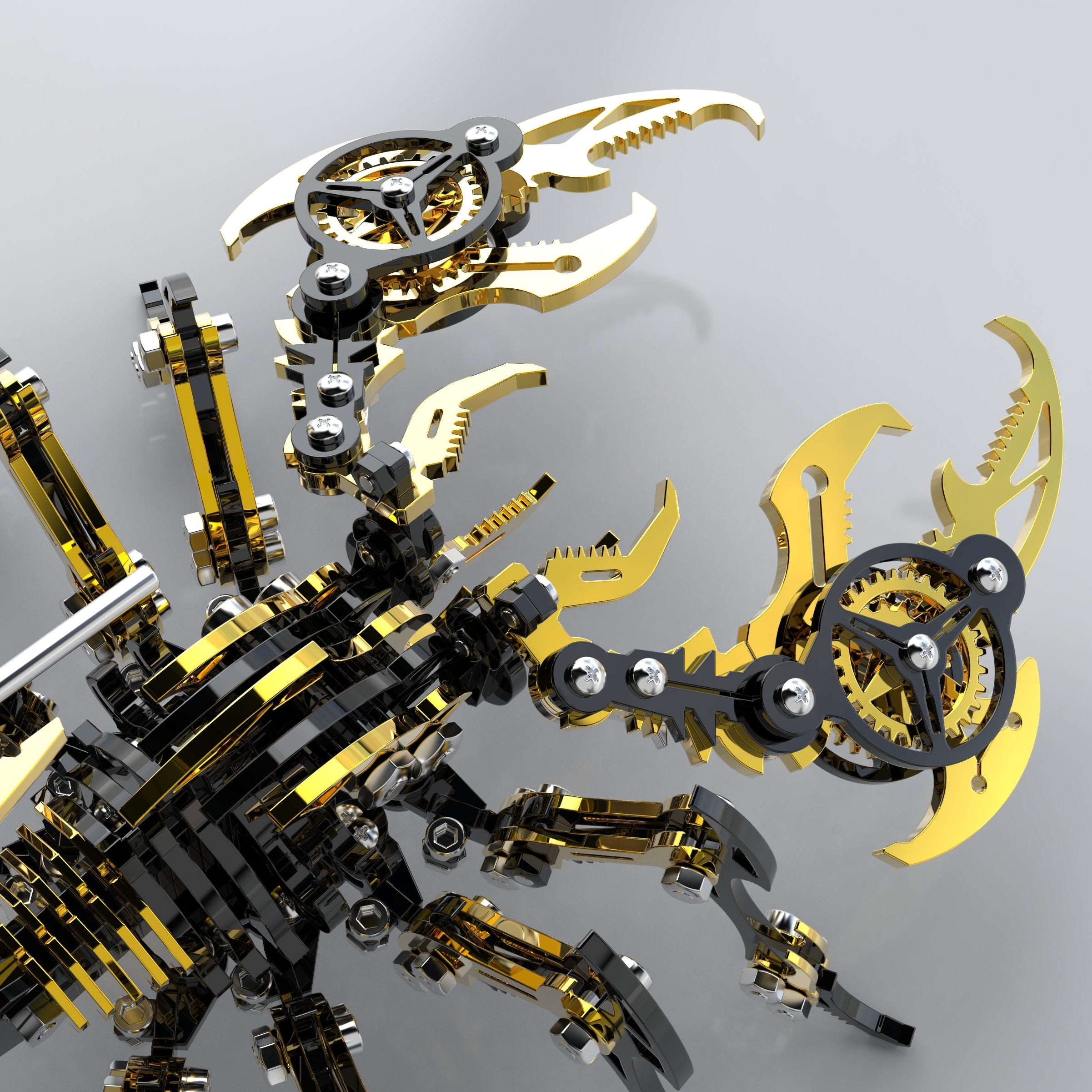 Detaljebillede af 3D Scorpion Black/Gold metal puzzle
