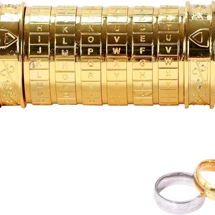 Detaljebillede af Da Vinci Cryptex puzzle box - Guld