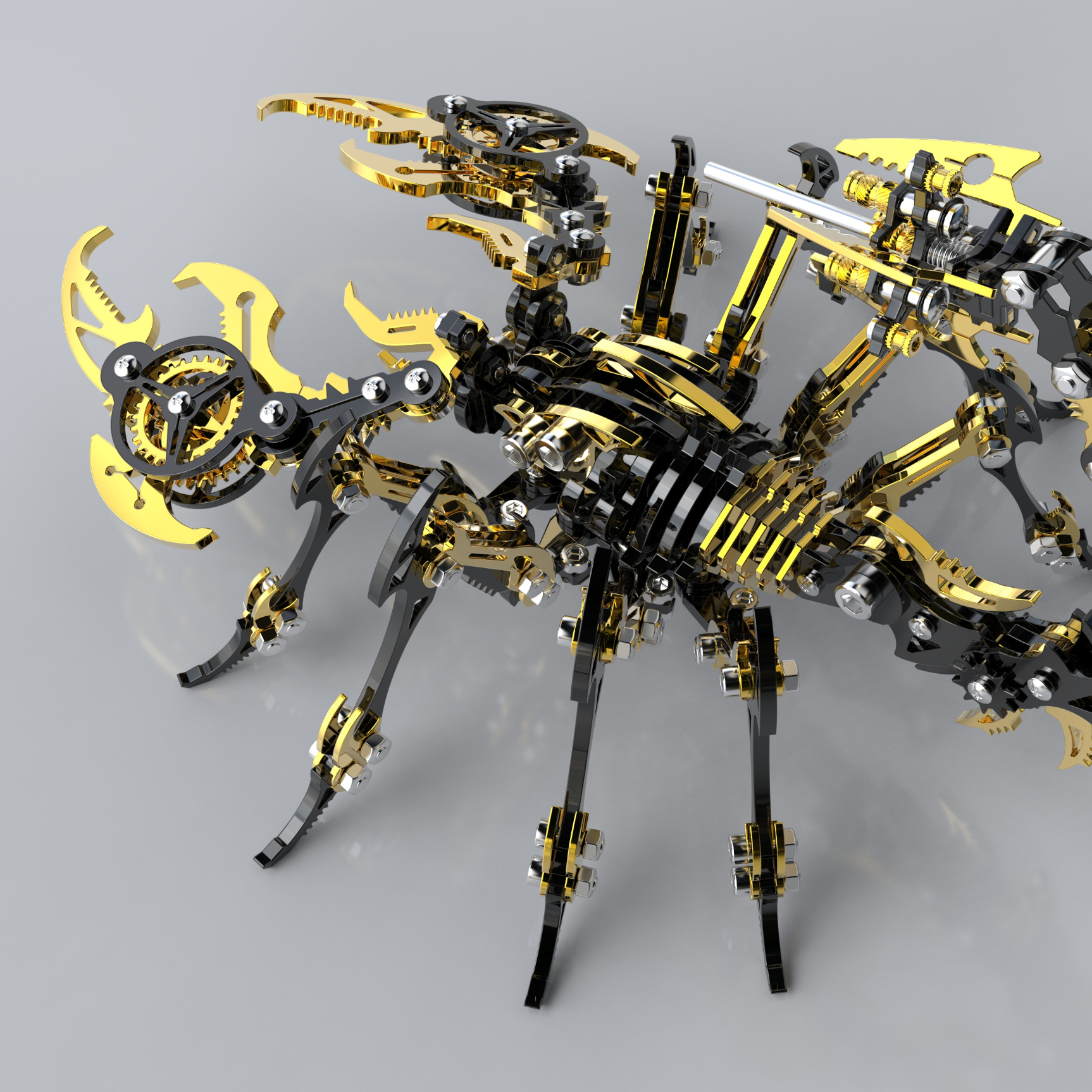 Detaljebillede af 3D Scorpion Black/Gold metal puzzle