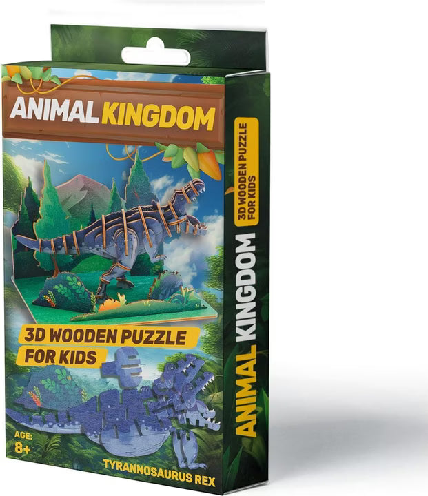 Detaljebillede af T-Rex 3D Puzzle fra EscapeWelt – 3D Træpuslespil for Kids