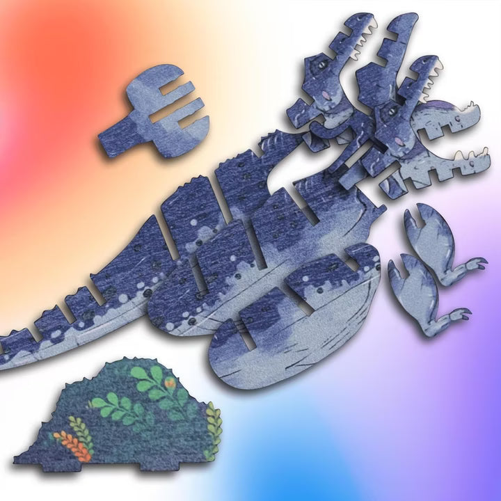 Detaljebillede af T-Rex 3D Puzzle fra EscapeWelt – 3D Træpuslespil for Kids