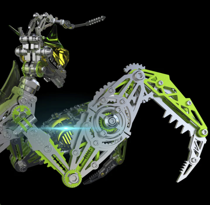 Detaljebillede af 3D Giant Praying Mantis Green/Silver