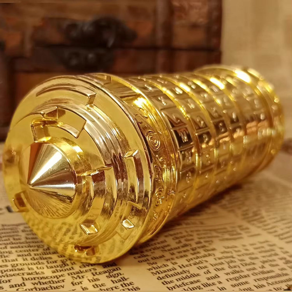 Detaljebillede af Da Vinci Cryptex puzzle box - Guld