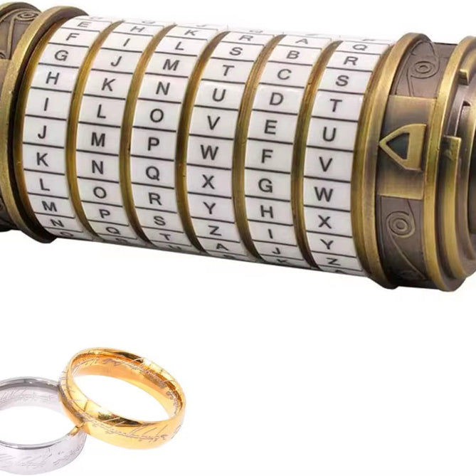 Detaljebillede af Da Vinci Cryptex puzzle box - Rustik/Hvid