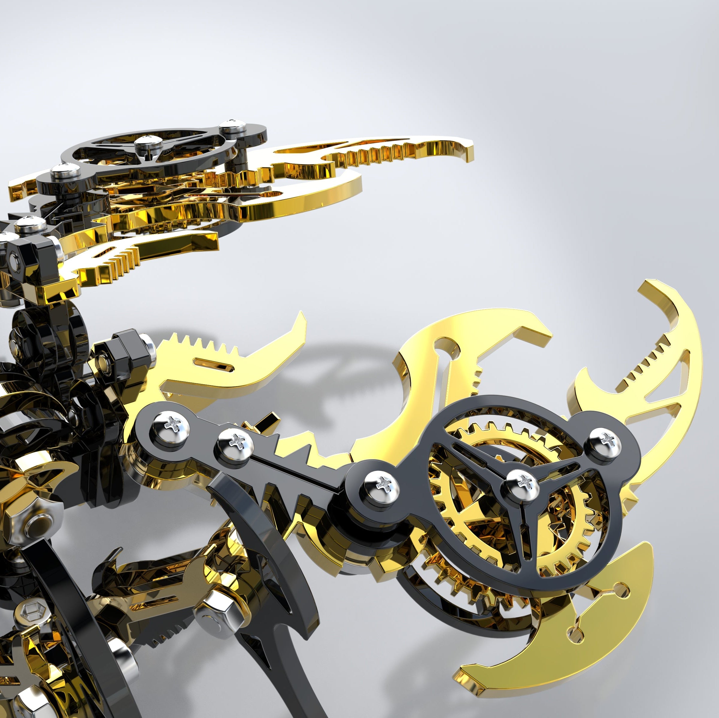 Detaljebillede af 3D Scorpion Black/Gold metal puzzle