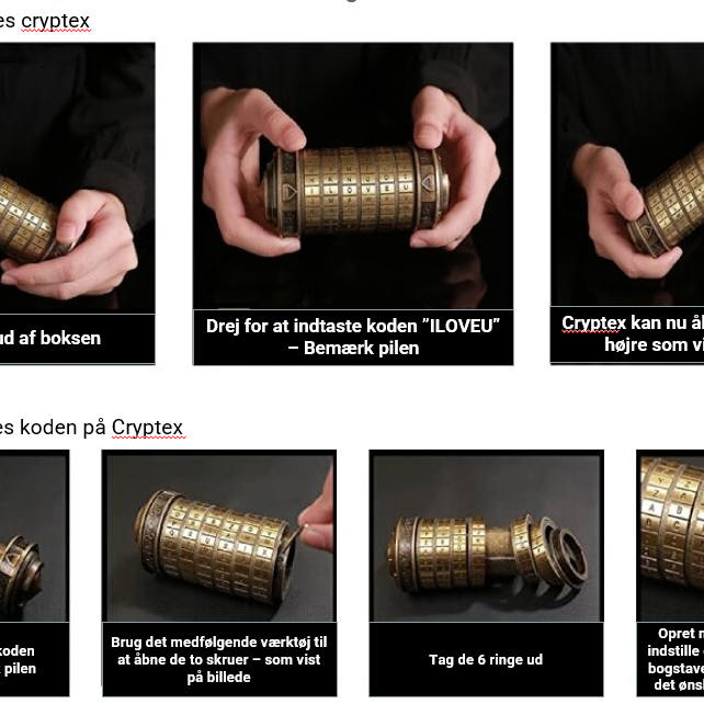 Detaljebillede af Da Vinci Cryptex puzzle box - Guld
