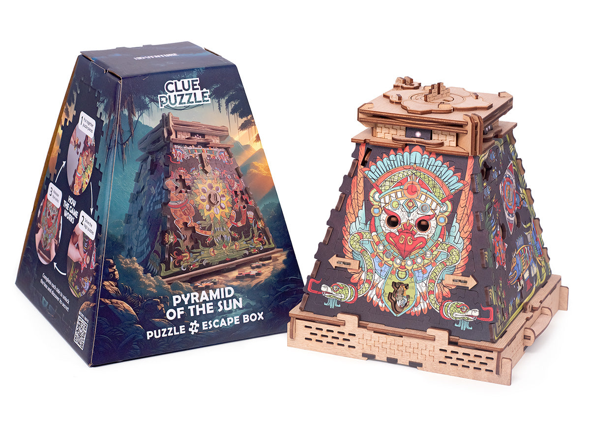 Detaljebillede af Cluebox: Pyramid of the Sun – Escape Room in a Box