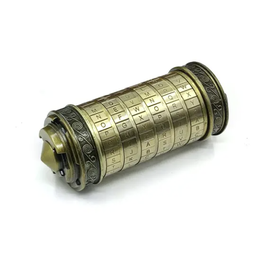 Detaljebillede af Da Vinci Cryptex puzzle box - Rustik/Guld