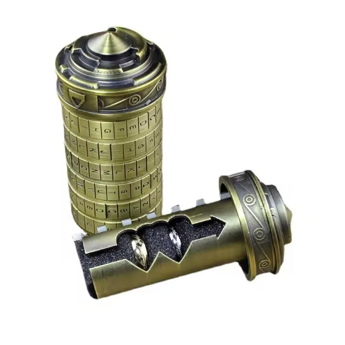 Detaljebillede af Da Vinci Cryptex puzzle box - Rustik/Guld