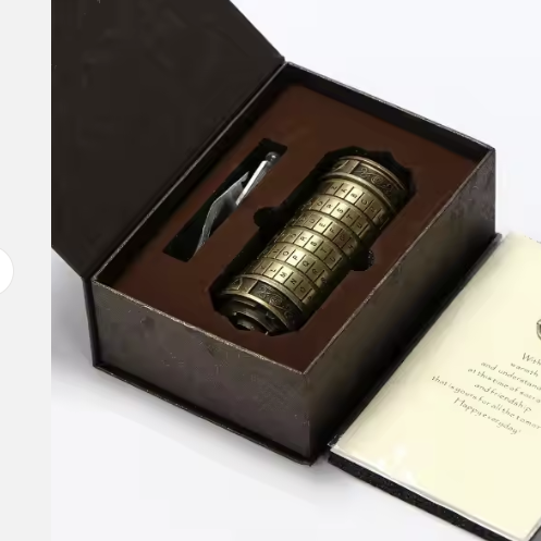 Detaljebillede af Da Vinci Cryptex puzzle box - Rustik/Guld