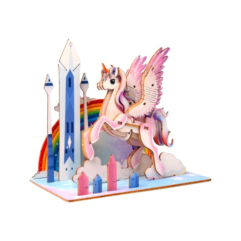 Detaljebillede af Unicorn 3D Puzzle fra EscapeWelt – 3D Træpuslespil for Kids