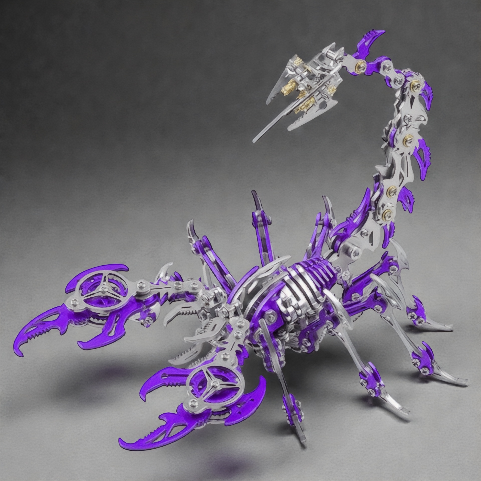 Detaljebillede af 3D Scorpio metal puzzle Purple/Silver