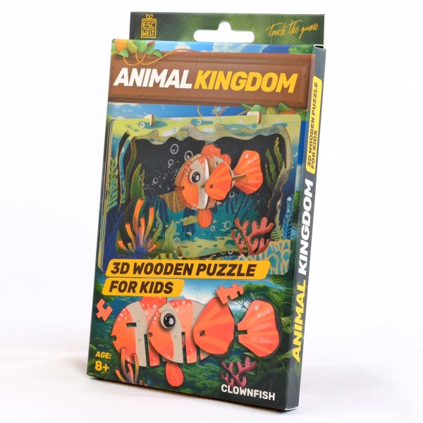 Detaljebillede af Clownfish 3D Puzzle fra EscapeWelt – 3D Træpuslespil for Kids