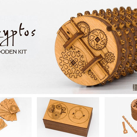 Detaljebillede af Kryptos fra iDventure – Cryptex puzzle box i Træ