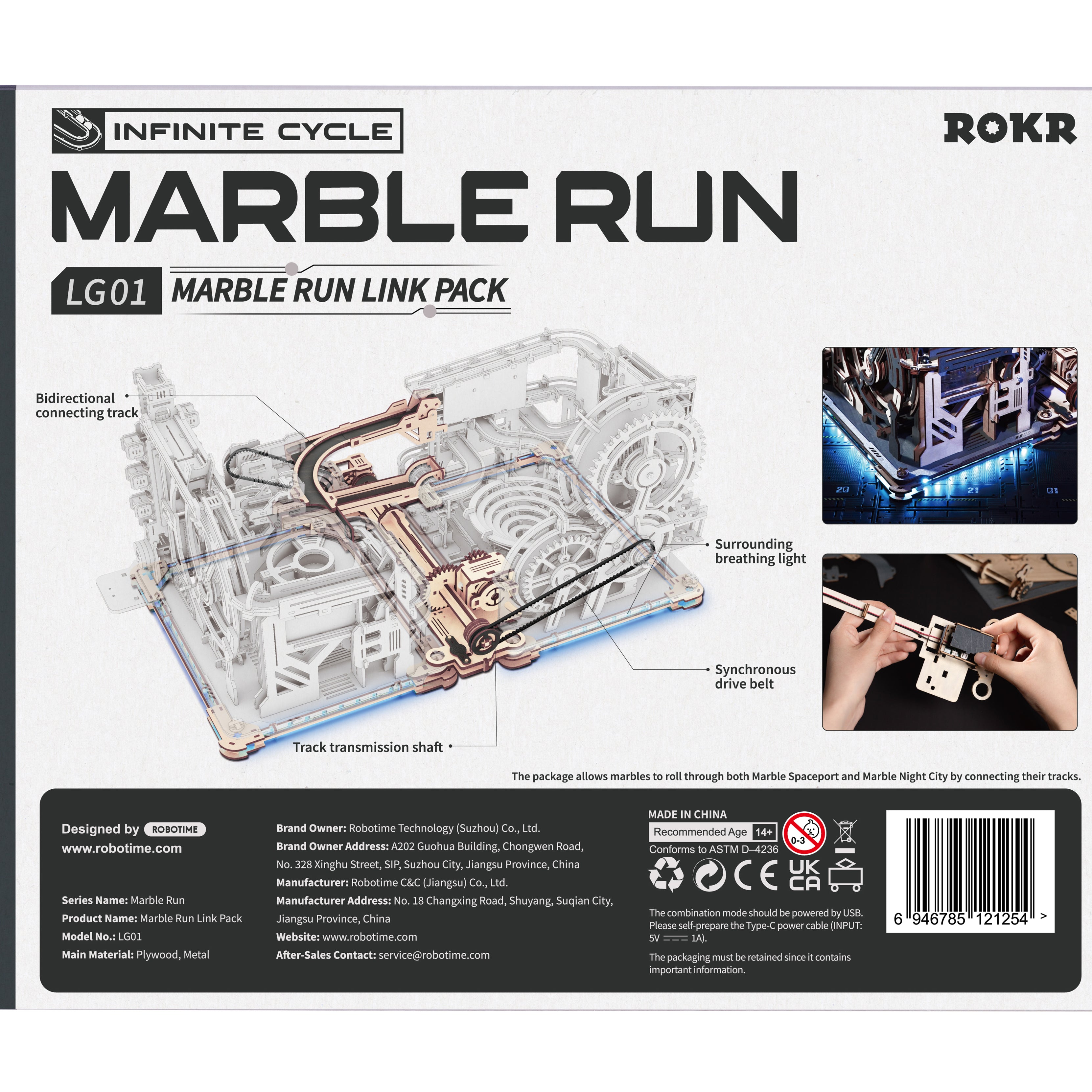 Emballage til ROKR Link Pack – Marble Run Connector Kit fra Puzzles & More