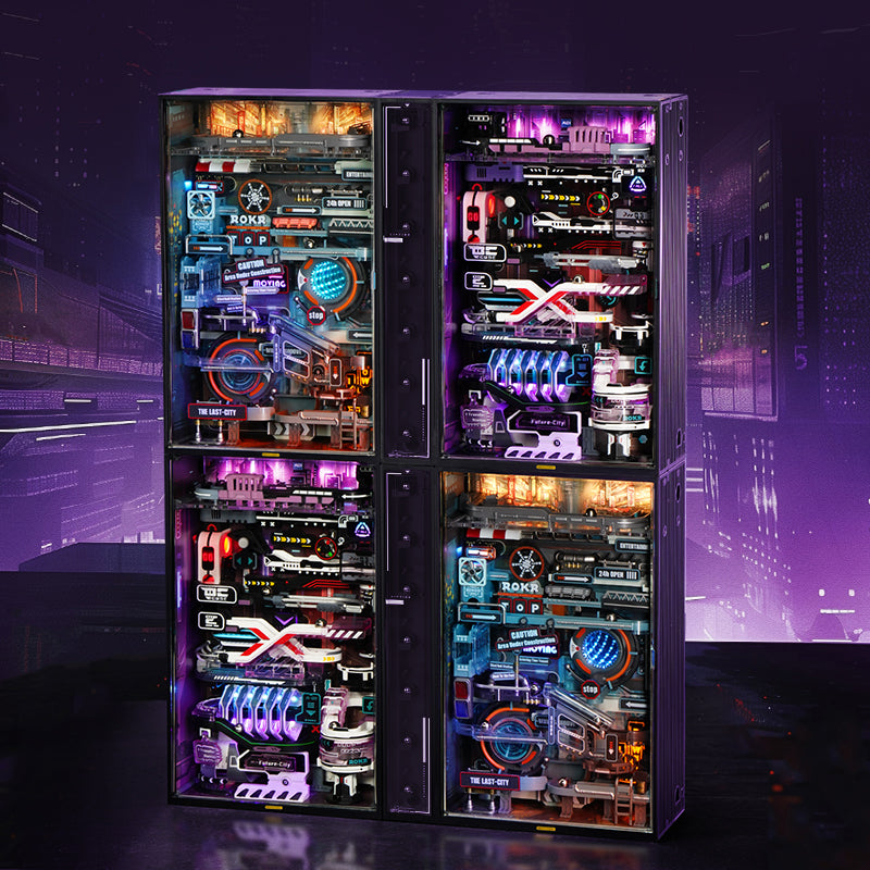 Detaljebillede af ROKR The Future City – Mekanisk Marble Run 3D Puzzle