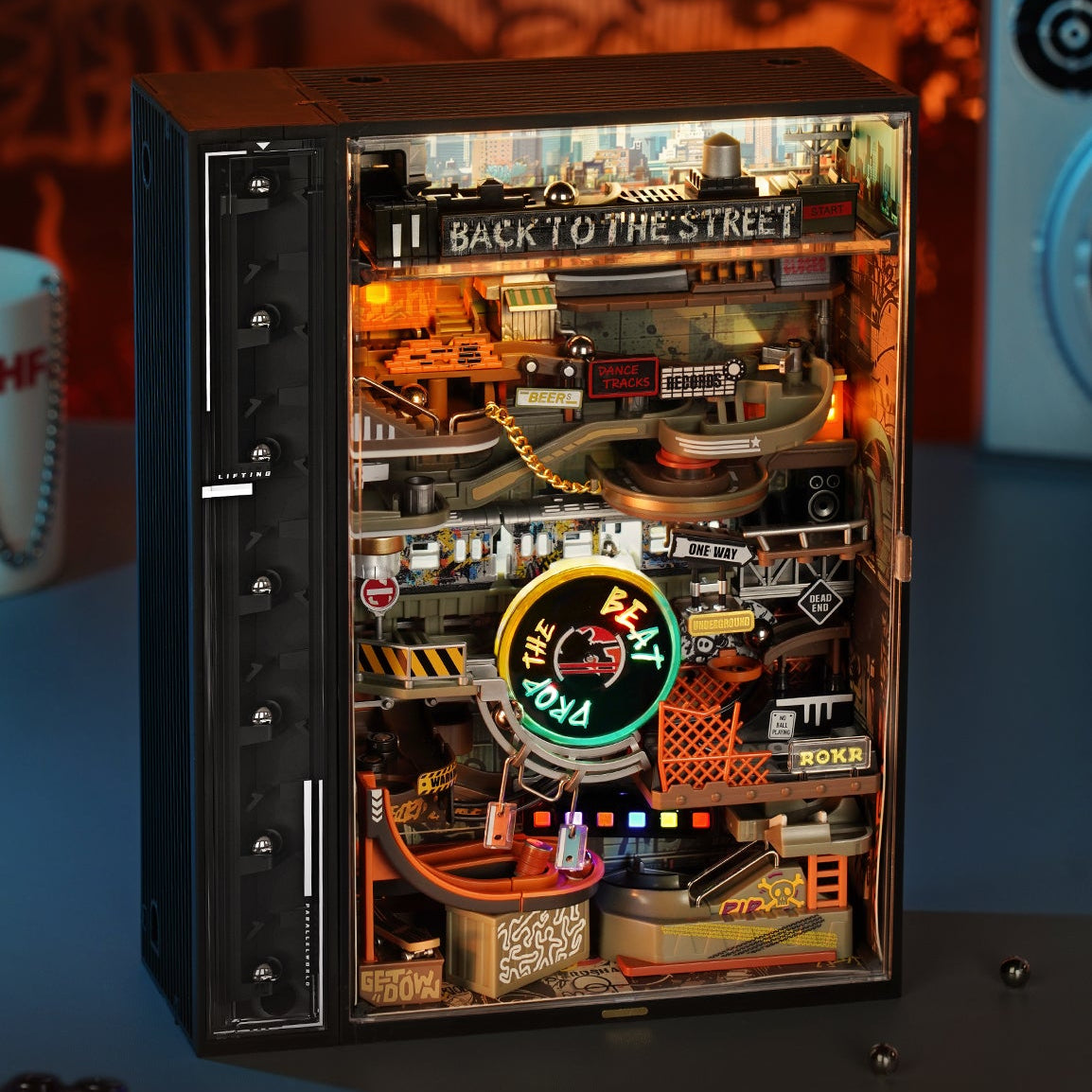 Detaljebillede af ROKR Hip-Hop Street – Mekanisk Marble Run 3D Puzzle