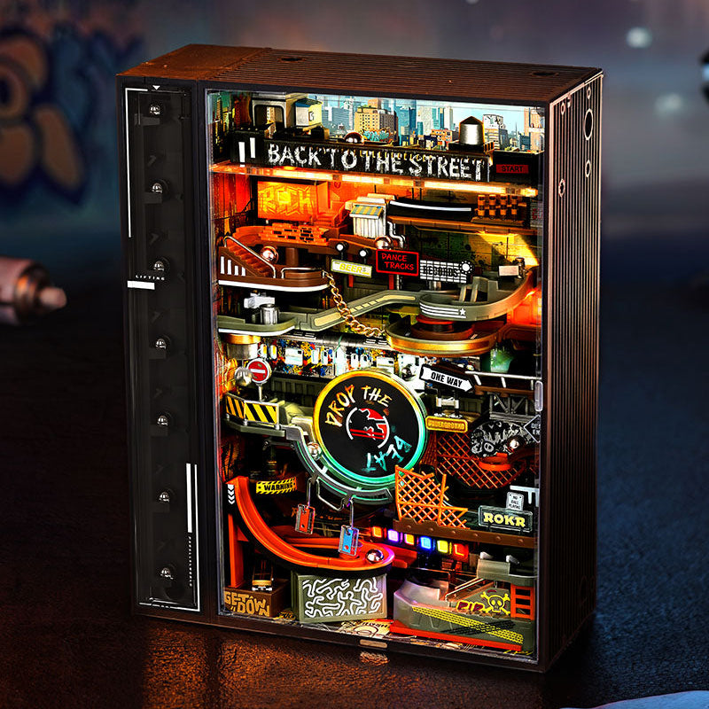 Detaljebillede af ROKR Hip-Hop Street – Mekanisk Marble Run 3D Puzzle