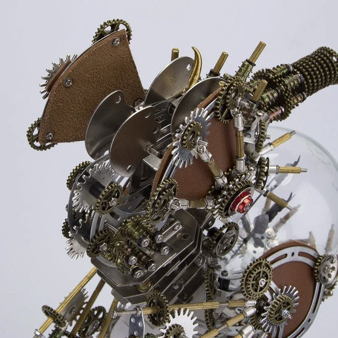Detaljebillede af 3D Steampunk Seahorse metal puzzle Med Lampe