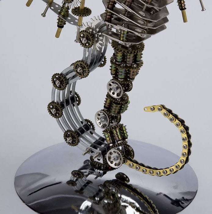 Detaljebillede af 3D Steampunk Seahorse metal puzzle Med Lampe