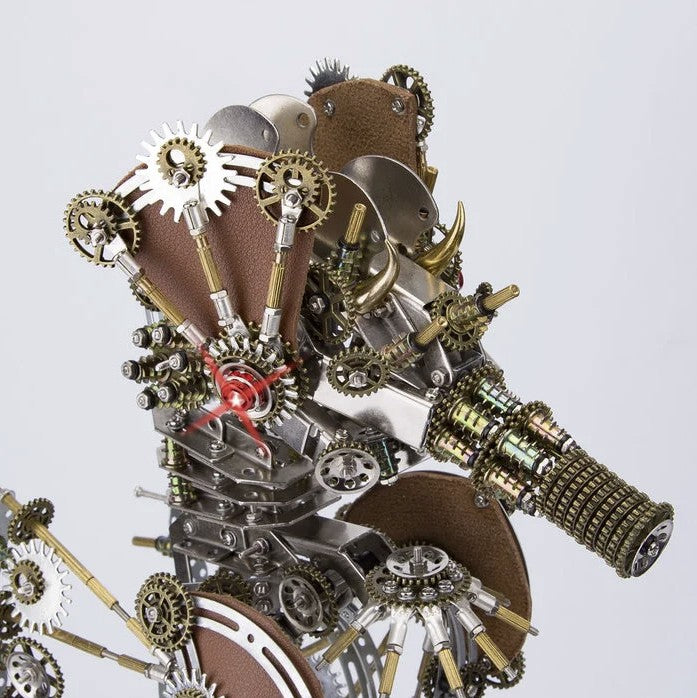 Detaljebillede af 3D Steampunk Seahorse metal puzzle Med Lampe