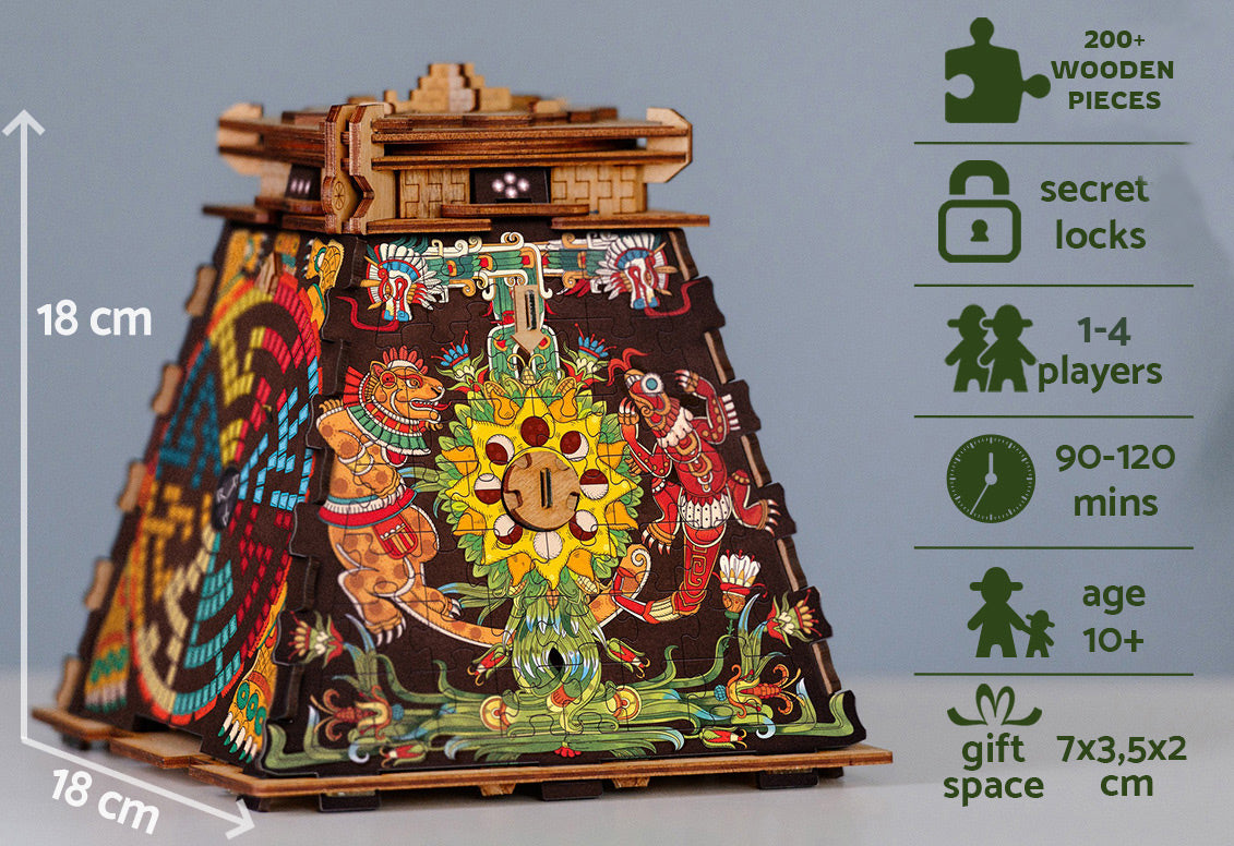 Detaljebillede af Cluebox: Pyramid of the Sun – Escape Room in a Box