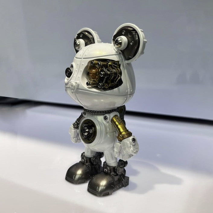 Detaljebillede af 3D Cyberpunk Mecha Bear White/Silver/Gold