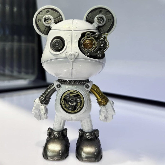 Detaljebillede af 3D Cyberpunk Mecha Bear White/Silver/Gold