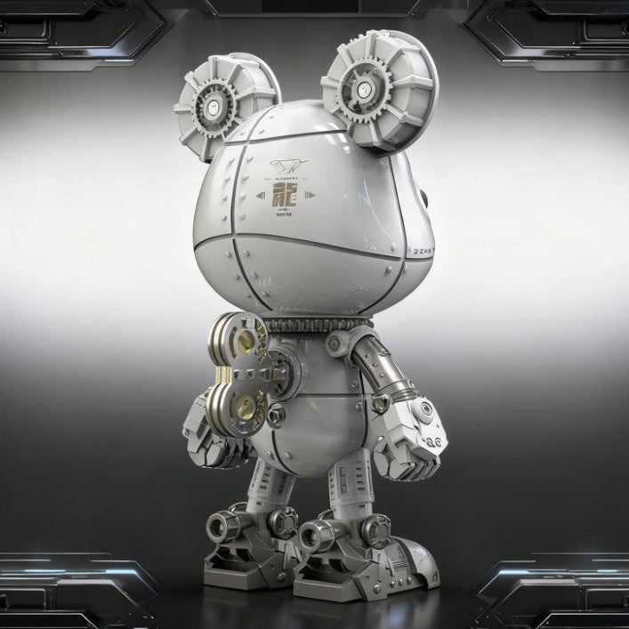 Detaljebillede af 3D Cyberpunk Mecha Bear White/Silver/Gold