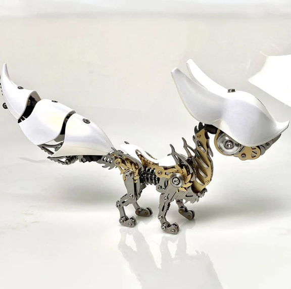 Detaljebillede af 3D metal puzzle White Fox