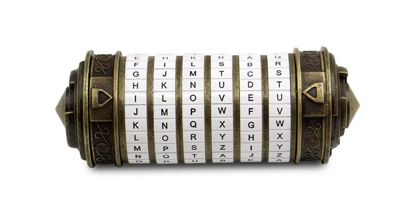 Detaljebillede af Da Vinci Cryptex puzzle box - Rustik/Hvid