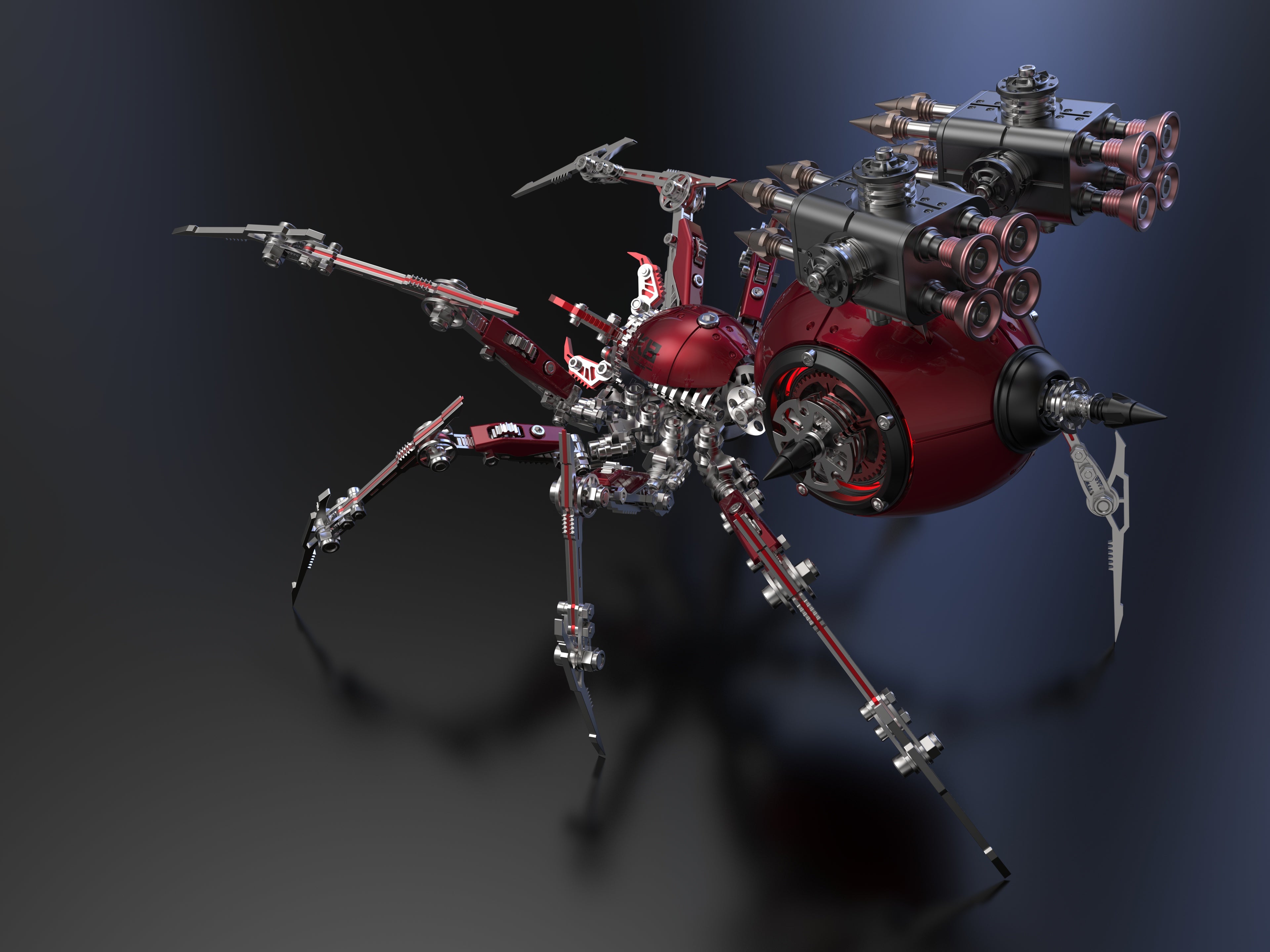 Detaljebillede af 3d War Spider Overlord - All Metal Red