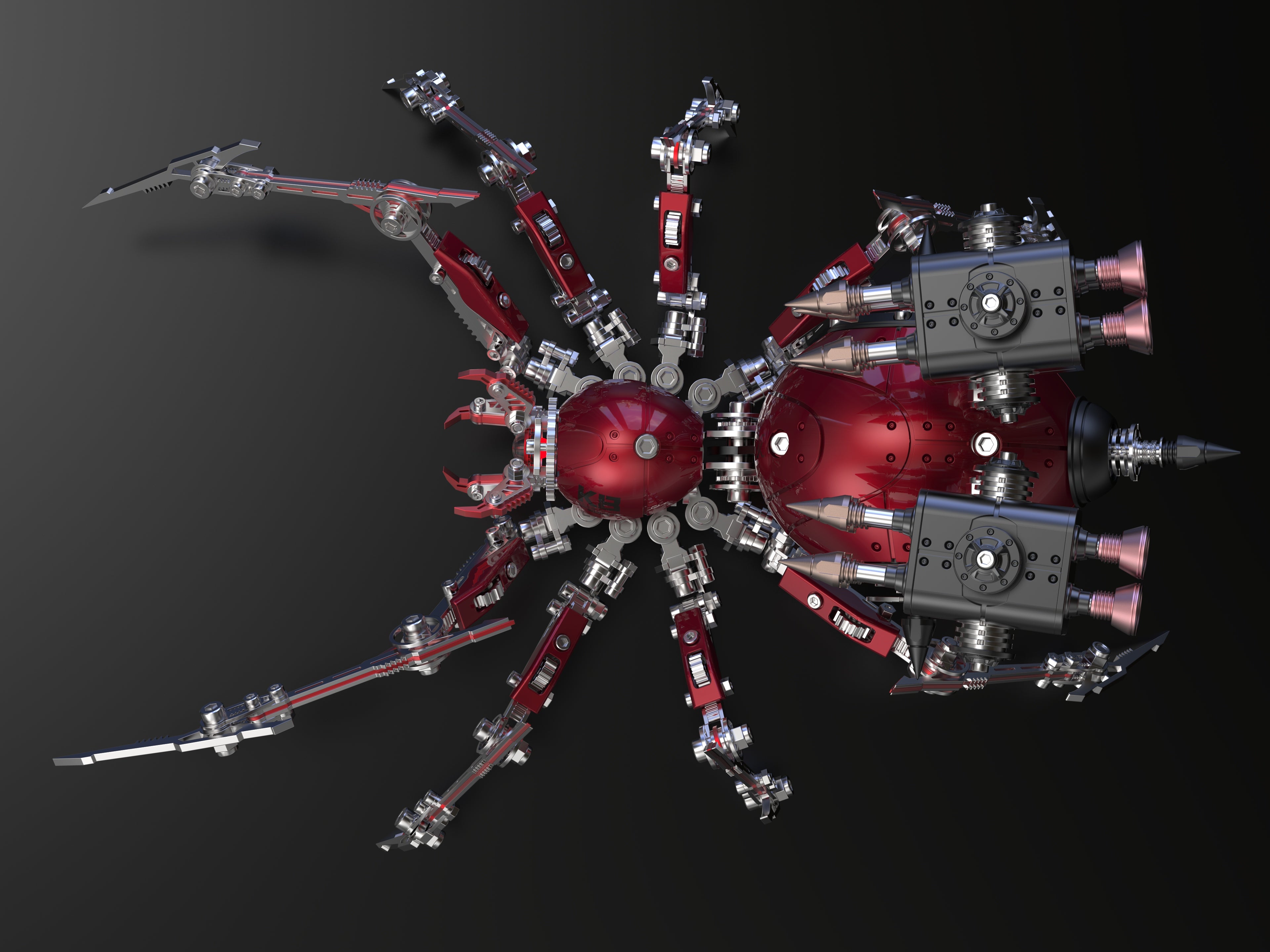 Detaljebillede af 3d War Spider Overlord - All Metal Red