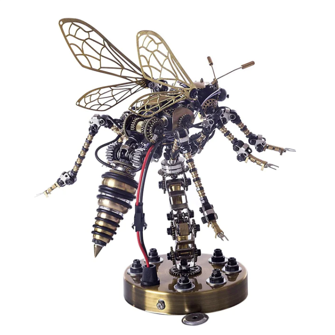 Detaljebillede af 3D Wasp On Pole metal puzzle