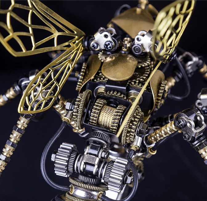 Detaljebillede af 3D Wasp On Pole metal puzzle