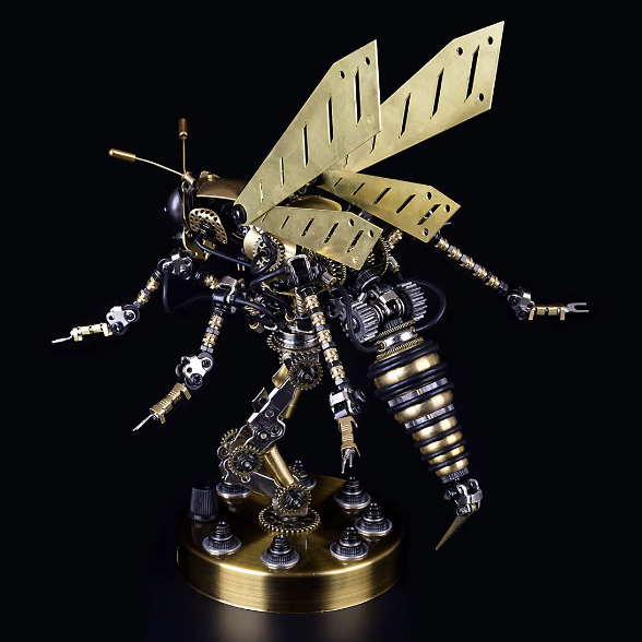 Detaljebillede af 3D Wasp On Pole metal puzzle