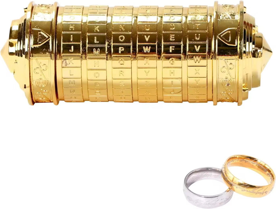 Detaljebillede af Da Vinci Cryptex puzzle box - Guld