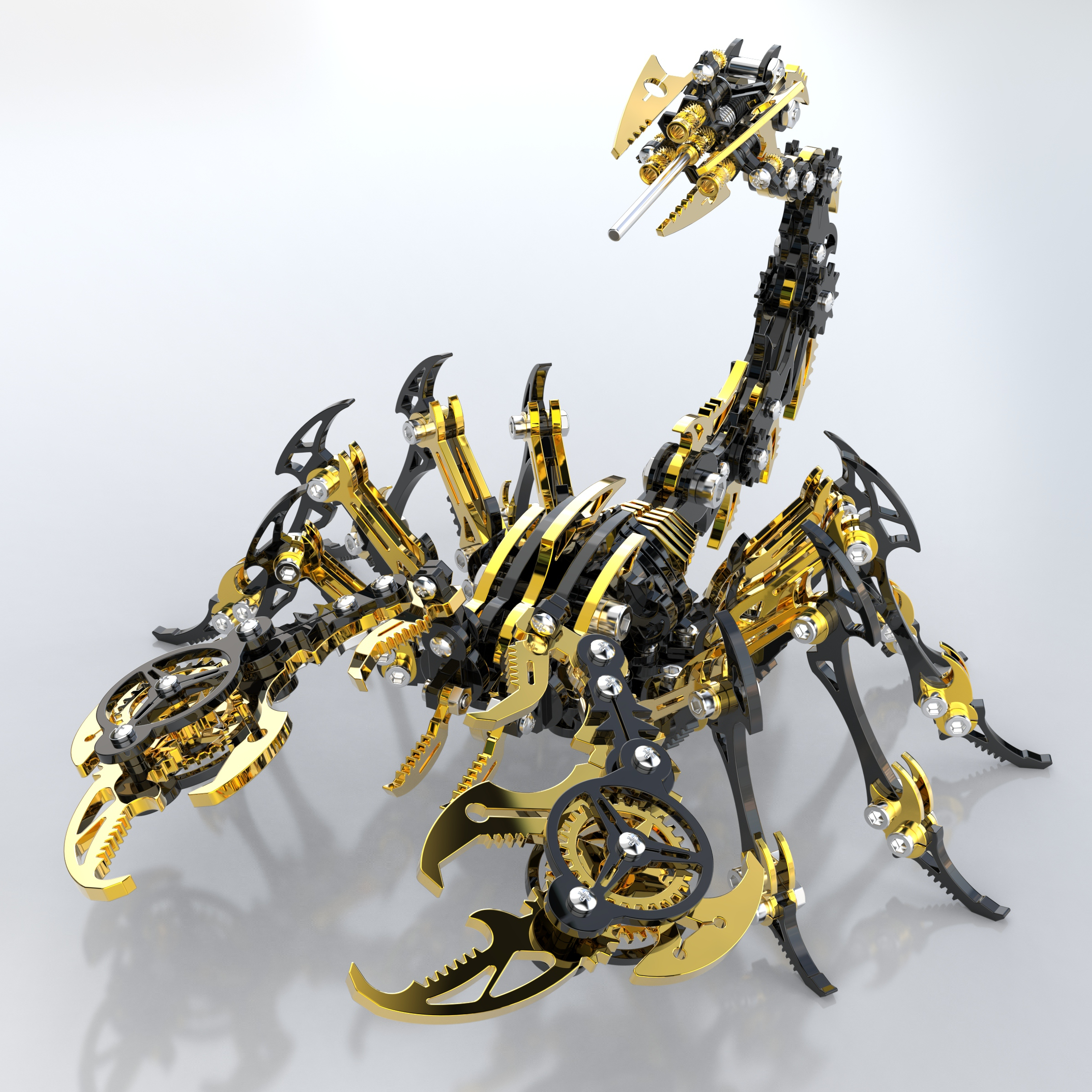 Detaljebillede af 3D Scorpion Black/Gold metal puzzle