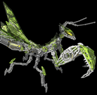 Detaljebillede af 3D Giant Praying Mantis Green/Silver