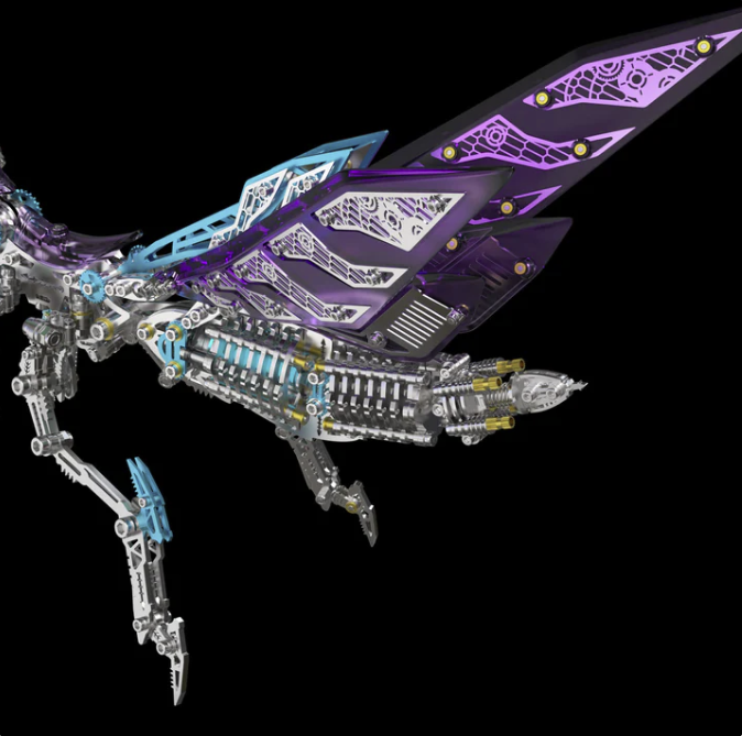 Detaljebillede af 3D Giant Praying Mantis Blue/Purple/Silver
