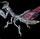 Detaljebillede af 3D Giant Praying Mantis Blue/Purple/Silver