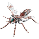 3D Wasp Rosegold/Silver vist som samlet model