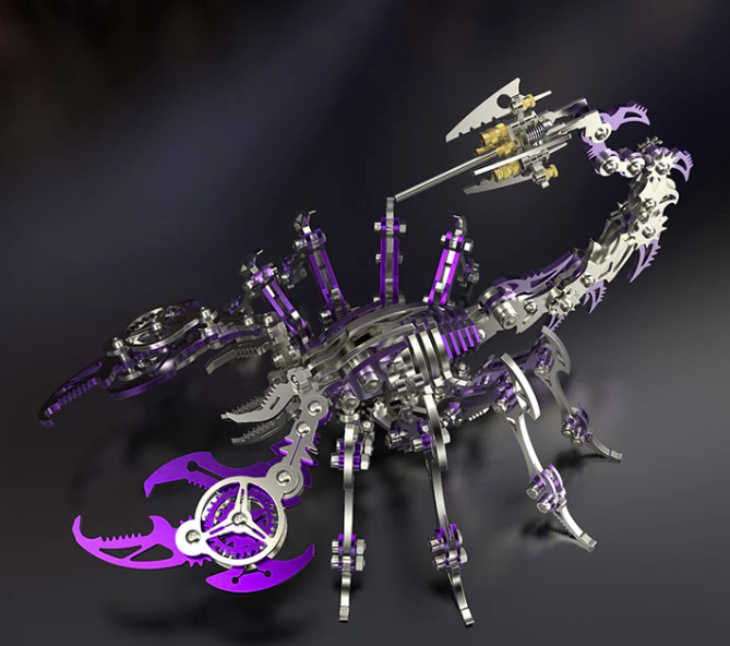 Detaljebillede af 3D Scorpio metal puzzle Purple/Silver