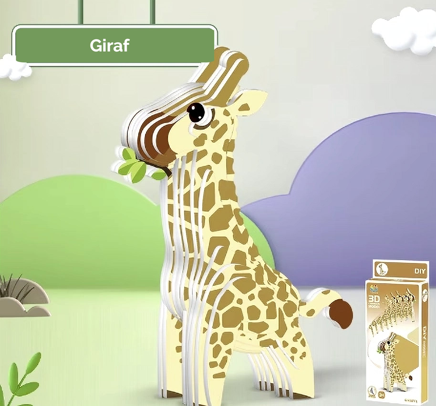 3D Paper Puzzle Giraf - Byggesæt fra Puzzles & More