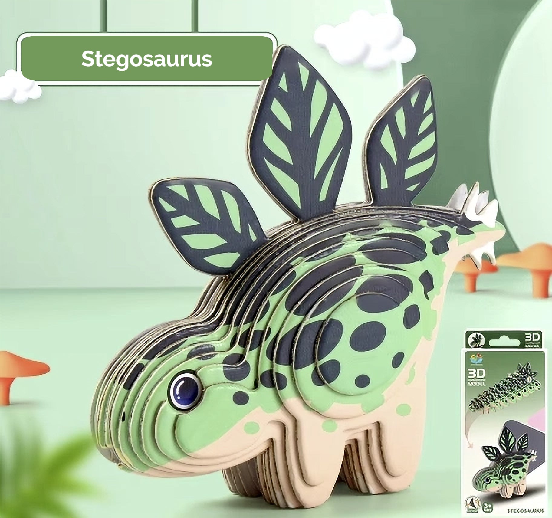 3D Paper Puzzle Stegosaurus - Byggesæt fra Puzzles & More