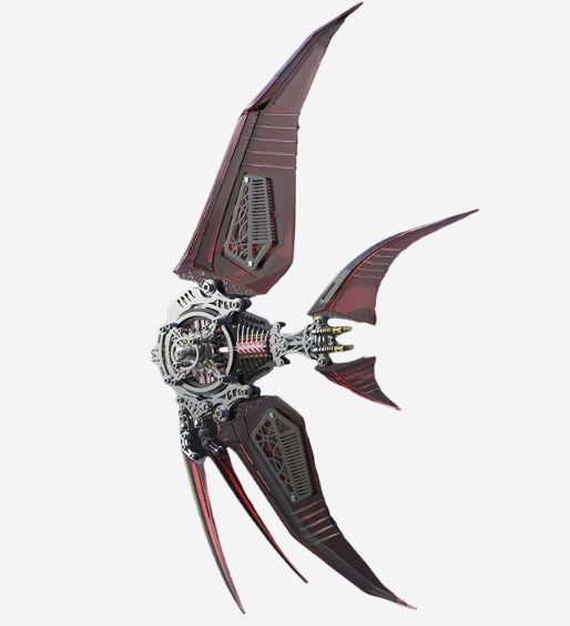 3D Angel Fish Red metal puzzle vist som samlet model