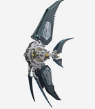 3D Angel Fish Blue metal puzzle vist som samlet model